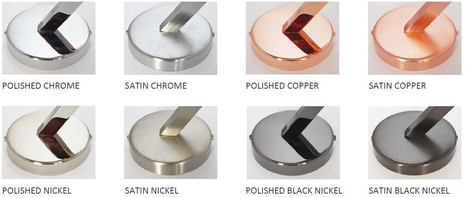 Metal finish options for lamp body treatmen